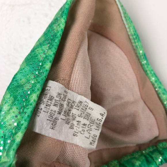 Sparkly Green Gingham Bikini Top - Picture 6 of 6
